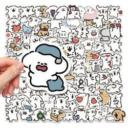 10/50/100PCS Cartoon Cute Line Dog In The Book Stickers DIY Toy Laptop Luggage Skateboard Suitcase Guitar Graffiti Decal Sticker (ONLINE ORDER ONLY)