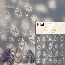 Yellow Butterfly Rose Flower Lace Gradual Wing Charming Romantic Jelly Camellia Self Adhesive Nail Art Stickers Manicure Decals (Online Order Only)