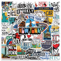 Cartoon NYC Graffiti Stickers Pack for Luggage, Guitar, Fridge, Laptop, Kids (Online Order Only)