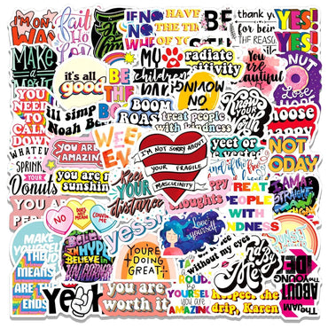 10/50pcs Inspirational Quote Stickers Motivational Decals for Scrapbooking Water Bottle Stationary Office Study Room Sticker (ONLINE ORDER ONLY)