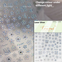 Shiny Cherokee Rose Golden Cherry Blossom Cherish Enjoy Flower Line Petal Delicate Self Adhesive Nail Art Sticker Manicure Decal (ONLINE ORDER ONLY)