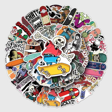 10/50PCS Sports Skateboard Stickers Laptop Bicycle Guitar Skateboard Sticker Kid DIY Graffiti Waterproof Personalized Stickers (Online Order Only)