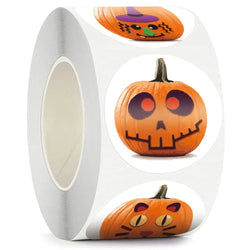 100-500pcs Halloween Skeleton Round Sticker Envelope Sealing Labels Candy Bag Sticker Halloween Decoration Decor Pumpkin (Online Order Only)