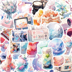 Kawaii Aesthetic Stickers Pack - Cartoon Decals for Scrapbook, Laptop, Phone, Suitcase (Online Order Only)