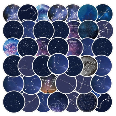 10/60Pcs Twelve Constellations Graffiti Stickers Laptop Computer Phone Luggage Guitar Waterproof Graffiti Bicycle Vinyl Sticker (ONLINE ORDER ONLY)