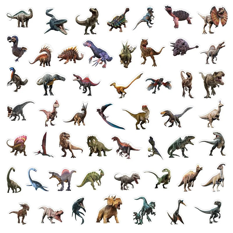 10/30/50PCS Dinosaurs Age Sticker Aesthetic PVC Children's Korean Stationery School Supplies Decoration Scrapbooking for Kids (ONLINE ORDER ONLY)