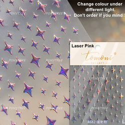 Colorful Starry Light Starburst Love Heart Halo Dyeing Soft Reliefs Self Adhesive Nail Art Decoration Stickers Manicure Decals (ONLINE ORDER ONLY)
