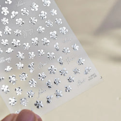 Cherry Blossom Dance Flower Gradient Petal Hot Stamping Laser Pink Adhesive Nail Art Stickers Special Process Manicure Decals (ONLINE ORDER ONLY)