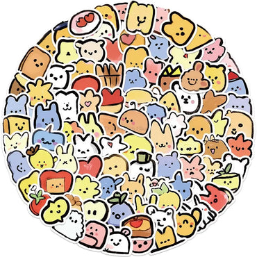 100PCS Cute Anime Sticker Set: Waterproof Decals for Guitar, Luggage, Laptop, Water Cup, Phone, Kids Toys (Online Order Only)