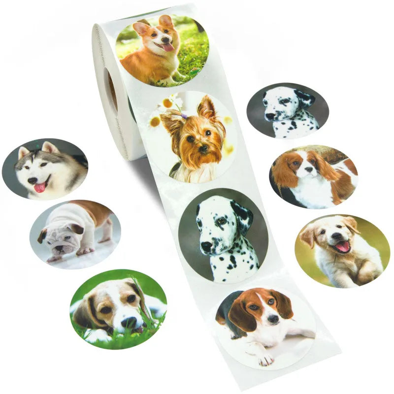 100-500pcs cartoon Animals Stickers for kids classic toys sticker school teacher reward sticker 6 designs pattern Dog CAT (Online Order Only)