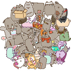 10/30/50PCS Kawaii Chunky Cat Stickers Cute Decals Kids Toy PVC Waterproof Phone Diary Suitcase Skateboard Bike Car Sticker Gift (ONLINE ORDER ONLY)