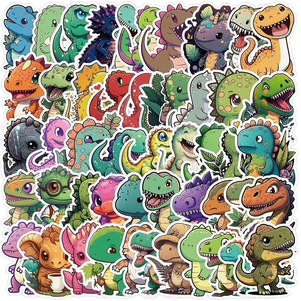 Cute Dinosaur Stickers for Kids - 10/30/50pcs Laptop Phone Car Notebook Decals (ONLINE ORDER ONLY)