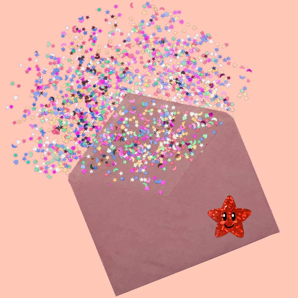 100-500pcs Glitter Star Stickers for Kids School Teacher Reward Sticker Party Decor Small Business Label Scrapbooking Stickers (Online Order Only)