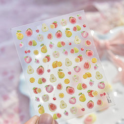 Fig Guava Pitaya Honey Peach Oranges Watermelon Strawberry Apple Pineapple Fruit Nail Art Decoration Stickers Manicure Decals (ONLINE ORDER ONLY)