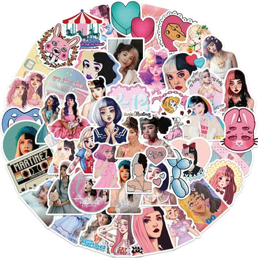 10/50PCS Singer Melanie Martinez Stickers Cartoon Decals DIY Scrapbook Album Suitcase Laptop Fridge Car Wall Sticker Kids Toy (Online Order Only)