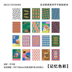 20 sheets Life Fantasy Series Scrapbooking Sticker Book Hand Account Background Decorative Sticker Label DIY Material Stationery (Online Order Only)