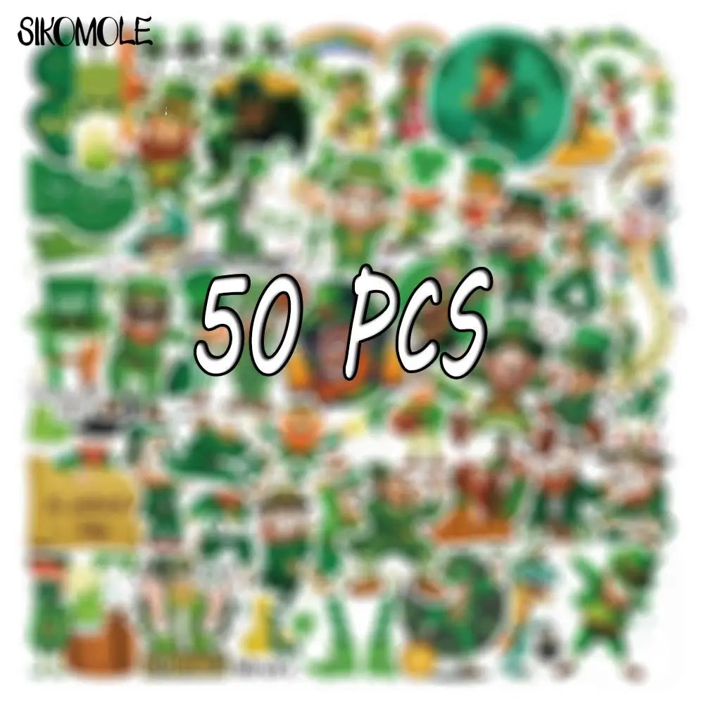St. Patrick's Day Green Cartoon Stickers - 10/30/50PCS Aesthetic DIY Decals (ONLINE ORDER ONLY)