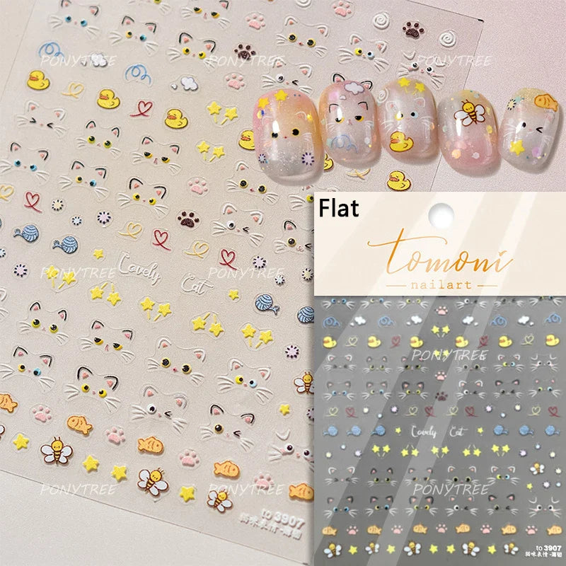 Cute Kapibala Halo Dyeing Kabibara Giant Rat Guinea Pig Cavy Lovely Expression Orange Adhesive Nail Art Stickers Manicure Decals (ONLINE ORDER ONLY)