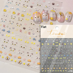 Cute Kapibala Halo Dyeing Kabibara Giant Rat Guinea Pig Cavy Lovely Expression Orange Adhesive Nail Art Stickers Manicure Decals (ONLINE ORDER ONLY)