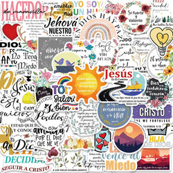 50PCS Bible Jesus Christian Boho Stickers Waterproof for Notebook Laptop Luggage (Online Order Only)