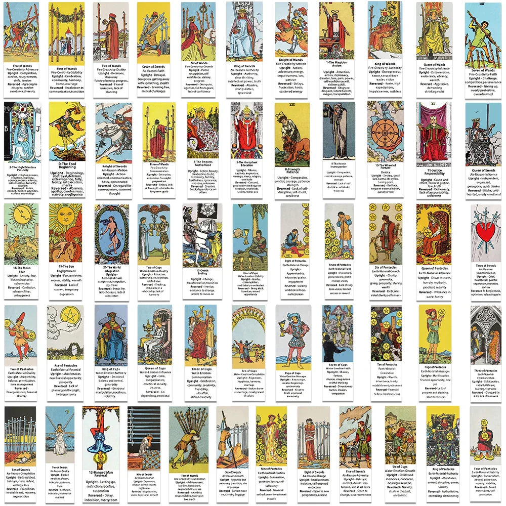 56PCS Vintage Tarot Stickers PVC DIY Laptop Suitcase Guitar Skateboard (ONLINE ORDER ONLY)