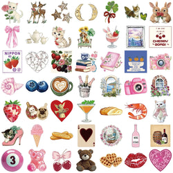 50PCS Aesthetic Pinterest Sticker Cartoon Aesthetic Cute Decals Laptop Notebook Phone Decoration Fashion Sticker (ONLINE ORDER ONLY)
