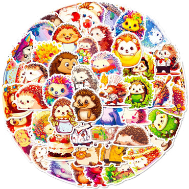 10/50Pcs Cartoon Animal Hedgehog Graffiti Waterproof Sticker Personalized Decoration Creative Refrigerator CupHelmetWholesale (ONLINE ORDER ONLY)