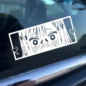 Shy anime girl with love eyes decal,jdm style japanese anime style high quality for windows,For a Unique look! (ONLINE ORDER ONLY)