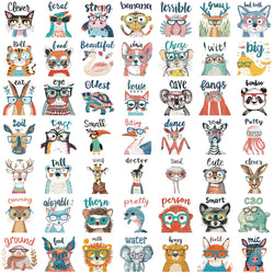 50PCS Cute Cartoon Animal Interjections Stickers DIY Phone Guitar Laptop Notebook Suitcase Cup Waterproof Sticker Kids Toy (ONLINE ORDER ONLY)