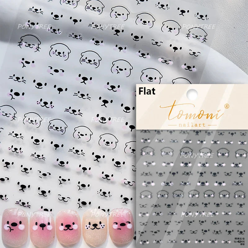 Blow Bubbles Goldfish Cat Kitten Water Love Heart Star Rabbit Bunny Self Adhesive Nail Art Decorations Stickers Manicure Decals (Online Order Only)
