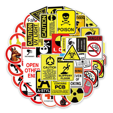 10/30/50pcs Warning Danger Sticker Packs (ONLINE ORDER ONLY)