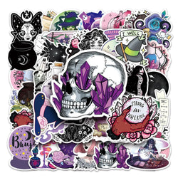 Witchy Apothecary Stickers: Astrology Tarot Goth Decals for Laptop, Luggage, Skateboard (Online Order Only)