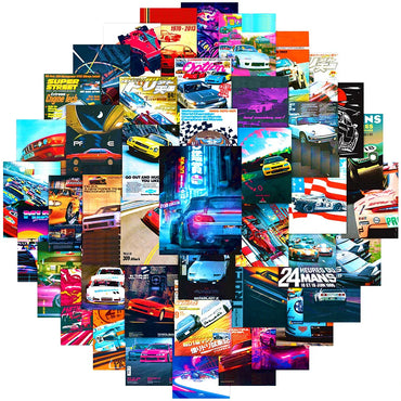 10/30/50pcs Vintage JDM Retrofit Racing Car Graffiti Stickers Poster Car Skateboard Laptop Motorcycle Waterproof Sticker Kid Toy (ONLINE ORDER ONLY)