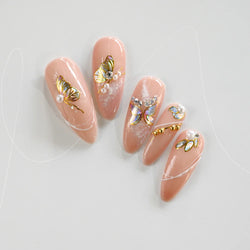 20Pcs Holographic Butterfly Nail Sticker Laser Gold & Sliver Butterfly Adhesive Decal 8.5x6cm 3D Glitter Foil DIY Manicure Decor (Online Order Only)
