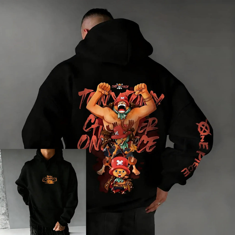 Chopper Graphic Hoodie: One Piece Oversized Anime Sweatshirt (ONLINE ORDER ONLY)