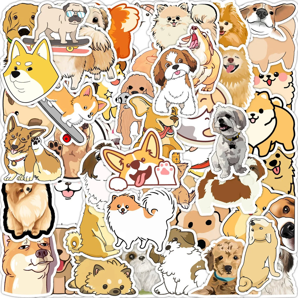 50Pcs Cute Animal Graffiti Stickers for Helmet, Wall, DIY Decor (Online Order Only)