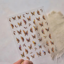 Dreamy Charming Shiny Beautiful Black White Butterfly Flower Love Heart Bowknot 5D Self Adhesive Nail Art Sticker Manicure Decal (ONLINE ORDER ONLY)