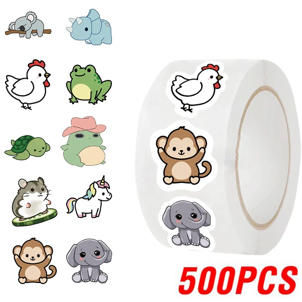 100-500pcs Cute Animal Paper Labels Thank You Sticker Reward Sealing Scrapbooking DIY Gift Decoration Stationery Supplies (ONLINE ORDER ONLY)