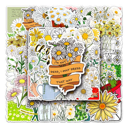 50Pcs Daisy Cartoon Waterproof Vinyl Stickers for Skateboard Snowboard (Online Order Only)