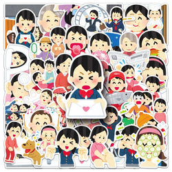 10/30/50PCS Irasutoya Stickers Illustration Graffiti Sticker Funny Cartoon Meme Decoration Laptop Phone Guitar Bike Skateboard (ONLINE ORDER ONLY)