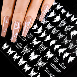 4pcs Elegant Metallic Butterfly Nail Art Stickers Holographic Silvery Chrome Effect Butterfly Sliders for Nails Manicure Decors* (ONLINE ORDER ONLY)