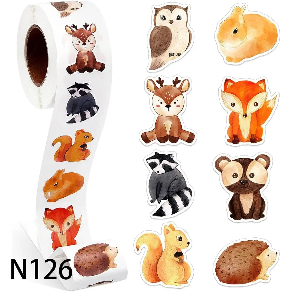 500Pcs 2.5cm Forest Animal Stickers for Gifts, Water Bottles, Phones, Laptops (Online Order Only)