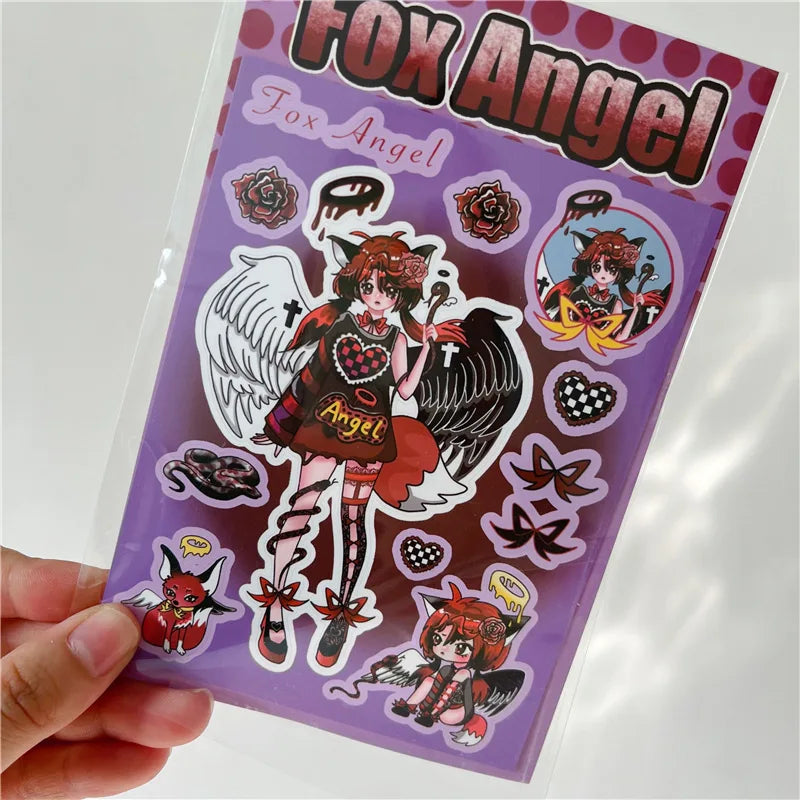 Korean ins Devil Angel Girl Stickers Diary Scrapbooking DIY Album Decoration Sticker Aesthetic Personalized Kawaii Stationery (ONLINE ORDER ONLY)