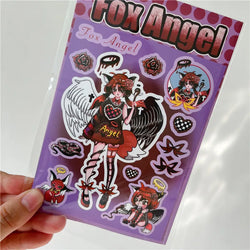 Korean ins Devil Angel Girl Stickers Diary Scrapbooking DIY Album Decoration Sticker Aesthetic Personalized Kawaii Stationery (ONLINE ORDER ONLY)