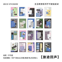 20 sheets Life Fantasy Series Scrapbooking Sticker Book Hand Account Background Decorative Sticker Label DIY Material Stationery (Online Order Only)