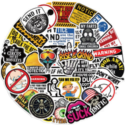 50PCS Hard Hat Stickers Funny Construction Sticker Pack Vinyl Waterproof Tool Box Electrician Worker Helmet Decors (Online Order Only)