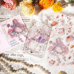 2 Sheets Cute Lolita Girl Decoration Sticker Aesthetics Hand Account DIY Collage Material Kawaii Stationery Scrapbooking Sticker (Online Order Only)