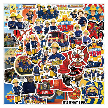 Fireman Sam Stickers Kids Cartoon Decals Laptop Luggage Notebook Bike Wall 10/30/55pcs (ONLINE ORDER ONLY)