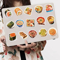 30Pcs Japanese Gourmet Food Stickers for Laptop Scrapbook Waterproof Cartoon Graffiti Decals Cute Sticker Toys Decor (Online Order Only)