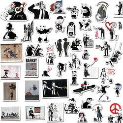 50Pcs Banksy Stickers banksy art graffiti Stickers for DIY Luggage Laptop Skateboard Motorcycle Bicycle Sticker (ONLINE ORDER ONLY)